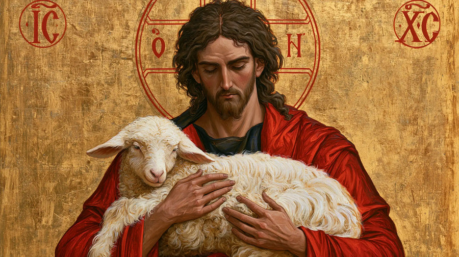 Jesus and the Lamb - Contemporary Byzantine · Landscape n° 8
