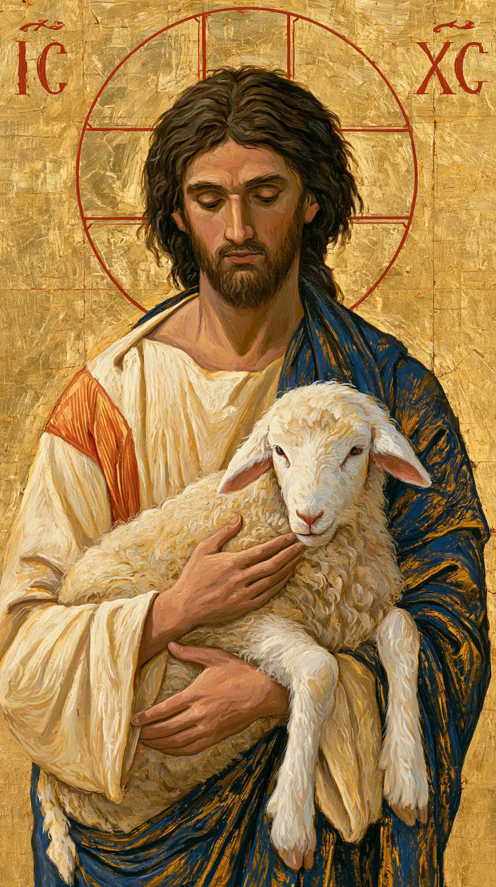 Jesus and the Lamb - Contemporary Byzantine · Portrait n° 2