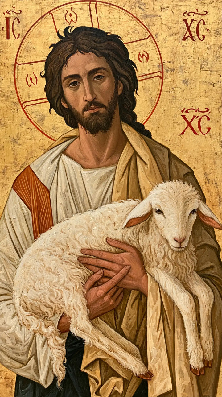 Jesus and the Lamb - Contemporary Byzantine · Portrait n° 6