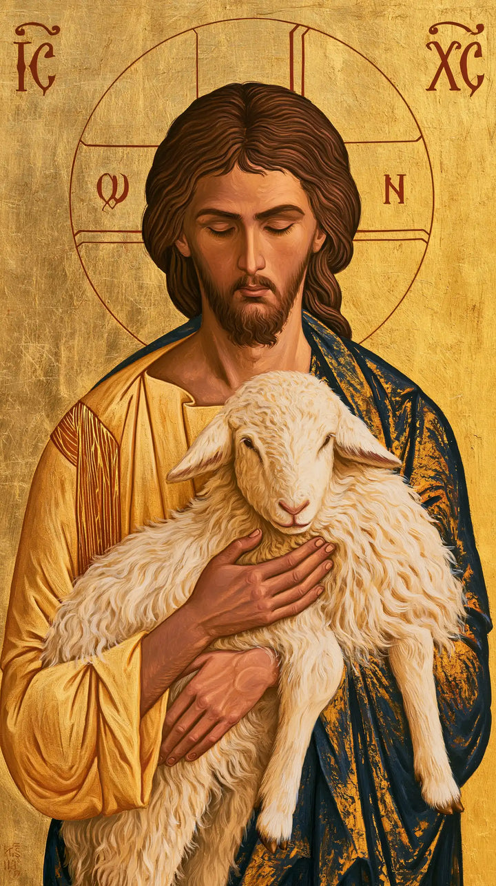 Jesus and the Lamb - Contemporary Byzantine · Portrait n° 7