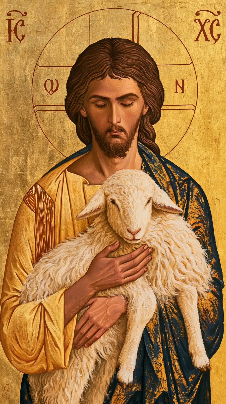 Jesus and the Lamb - Contemporary Byzantine · Portrait n° 7