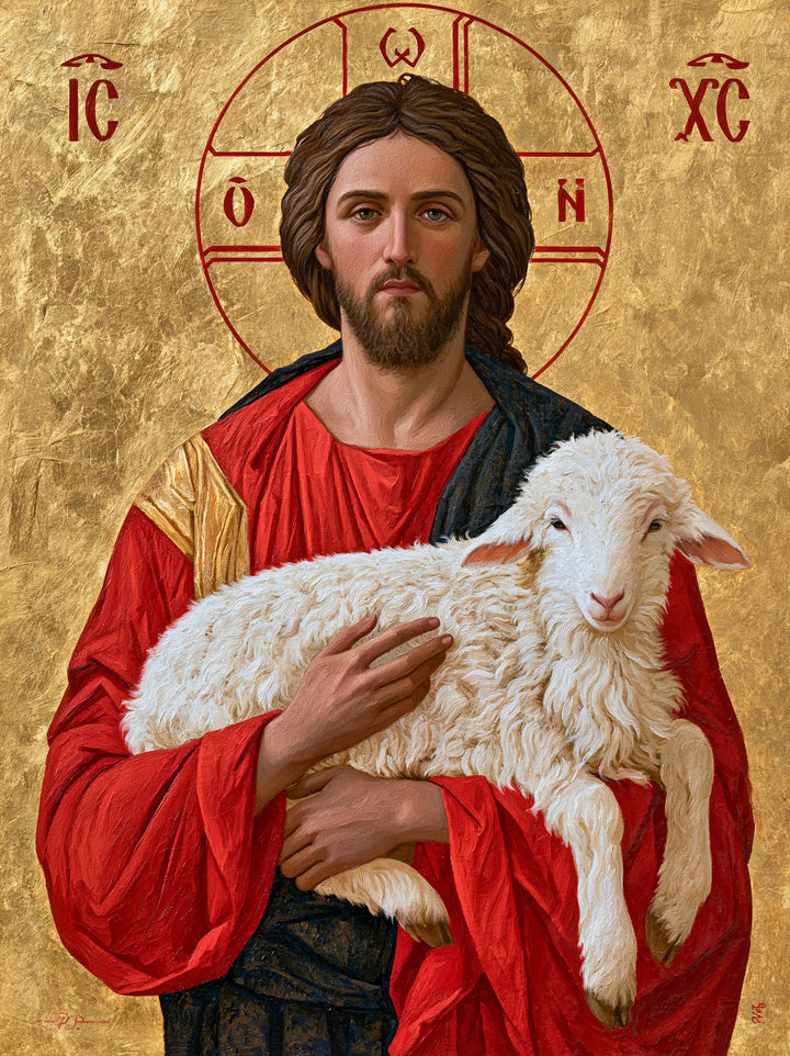Jesus and the Lamb - Contemporary Byzantine · Portrait n° 10