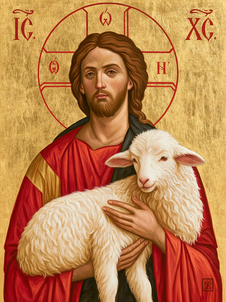 Jesus and the Lamb - Contemporary Byzantine · Portrait n° 13