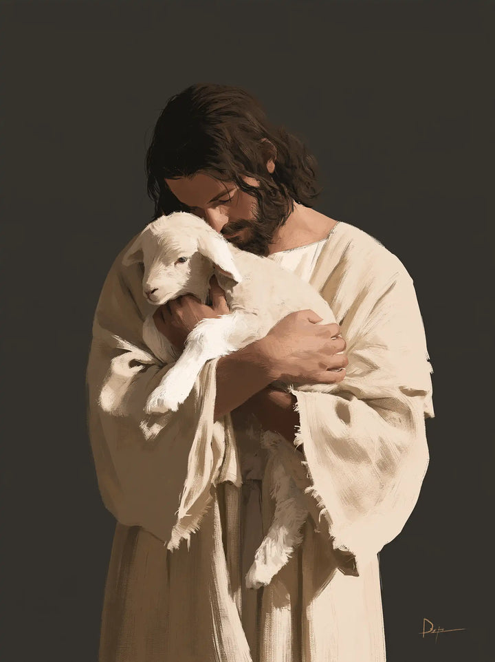 Jesus and the Lamb - Contemporary Minimalism · Portrait n° 4