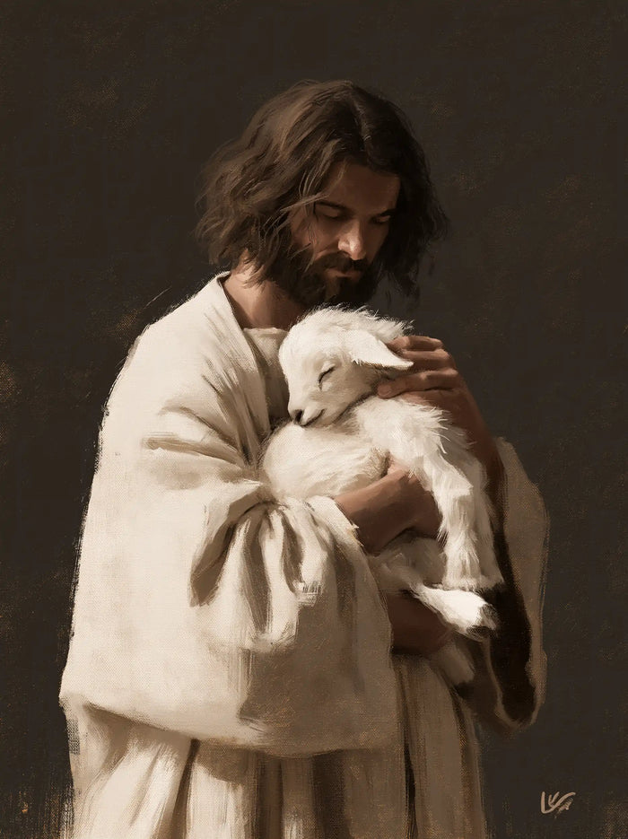Jesus and the Lamb - Contemporary Minimalism · Portrait n° 6