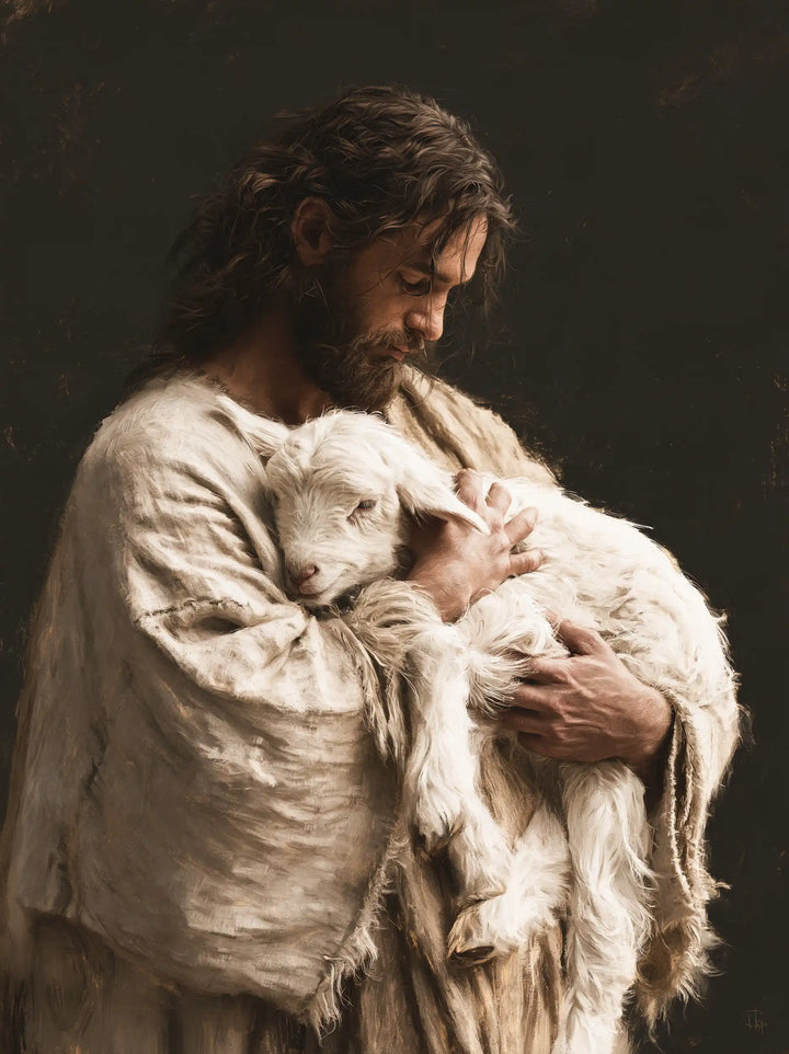 Jesus and the Lamb - Contemporary Minimalism · Portrait n° 7