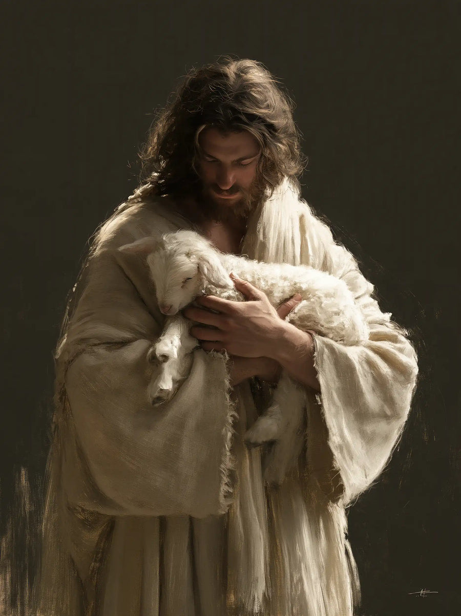 Jesus and the Lamb - Contemporary Minimalism · Portrait n° 8