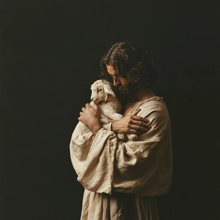 Jesus and the Lamb - Contemporary Minimalism · Square n° 2
