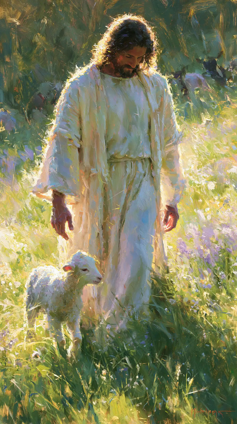 Jesus and the Lamb - Impressionist · Portrait n° 3