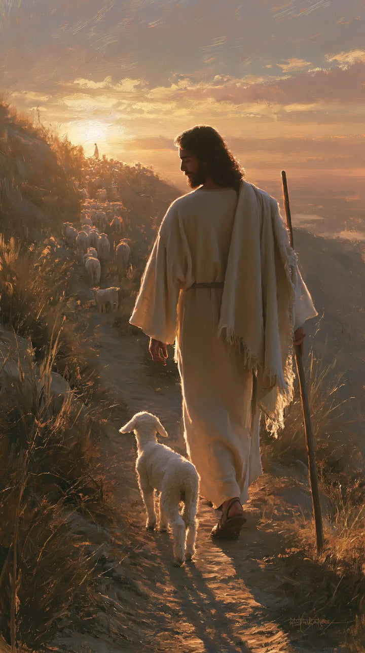 Jesus and the Lamb - Jesus Guiding the Lamb · Portrait n° 7