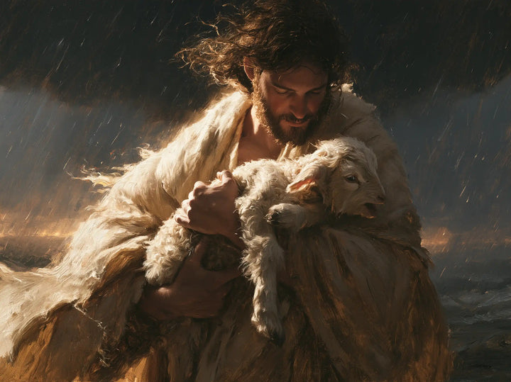 Jesus and the Lamb - Jesus Protecting the Lamb · Landscape n° 2