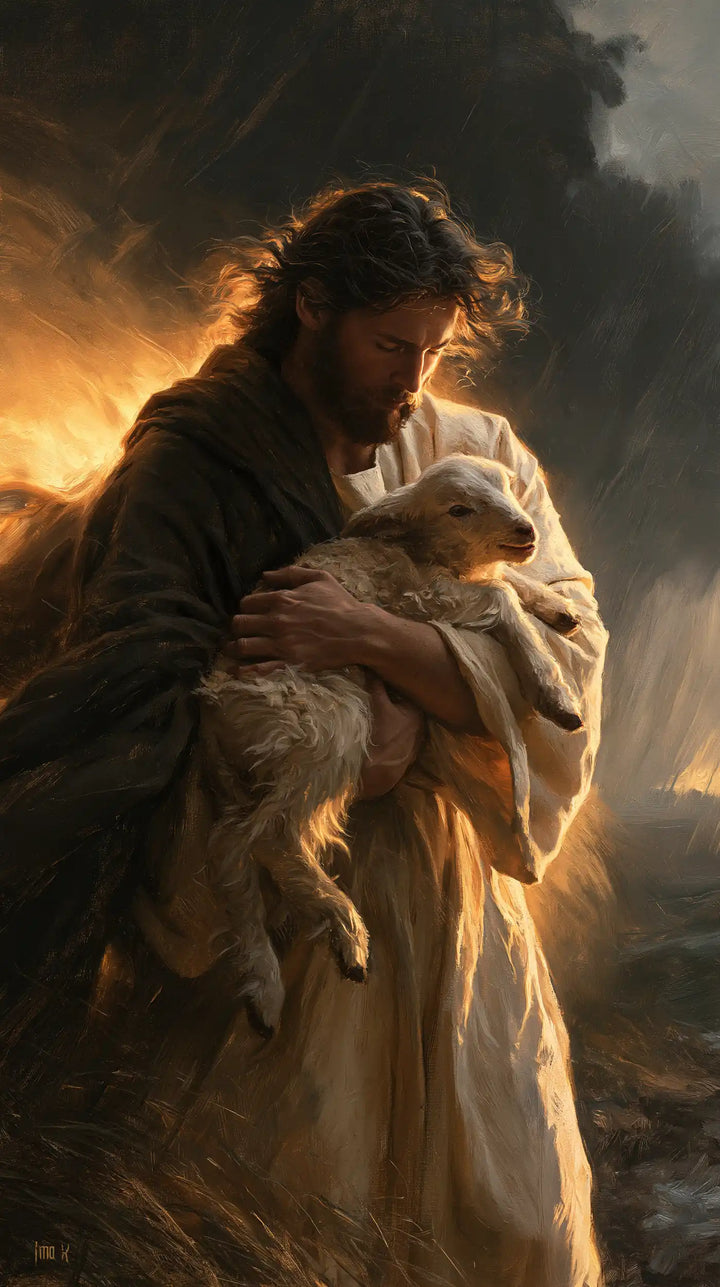 Jesus and the Lamb - Jesus Protecting the Lamb · Portrait n° 5