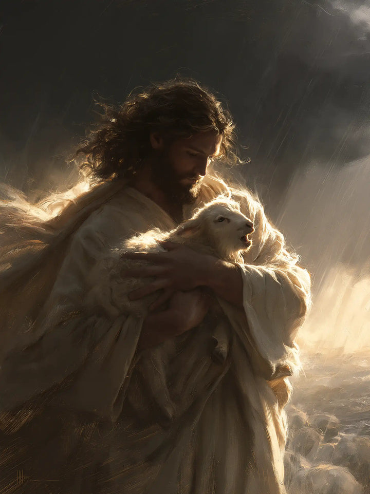 Jesus and the Lamb - Jesus Protecting the Lamb · Portrait n° 11