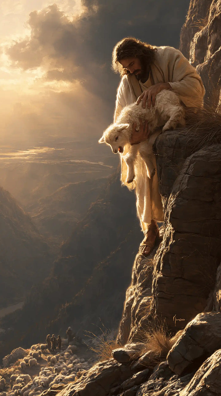 Jesus and the Lamb - Jesus Saving the Lamb · Portrait n° 3