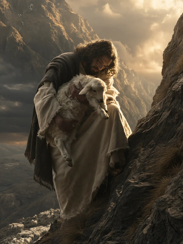 Jesus and the Lamb - Jesus Saving the Lamb · Portrait n° 4