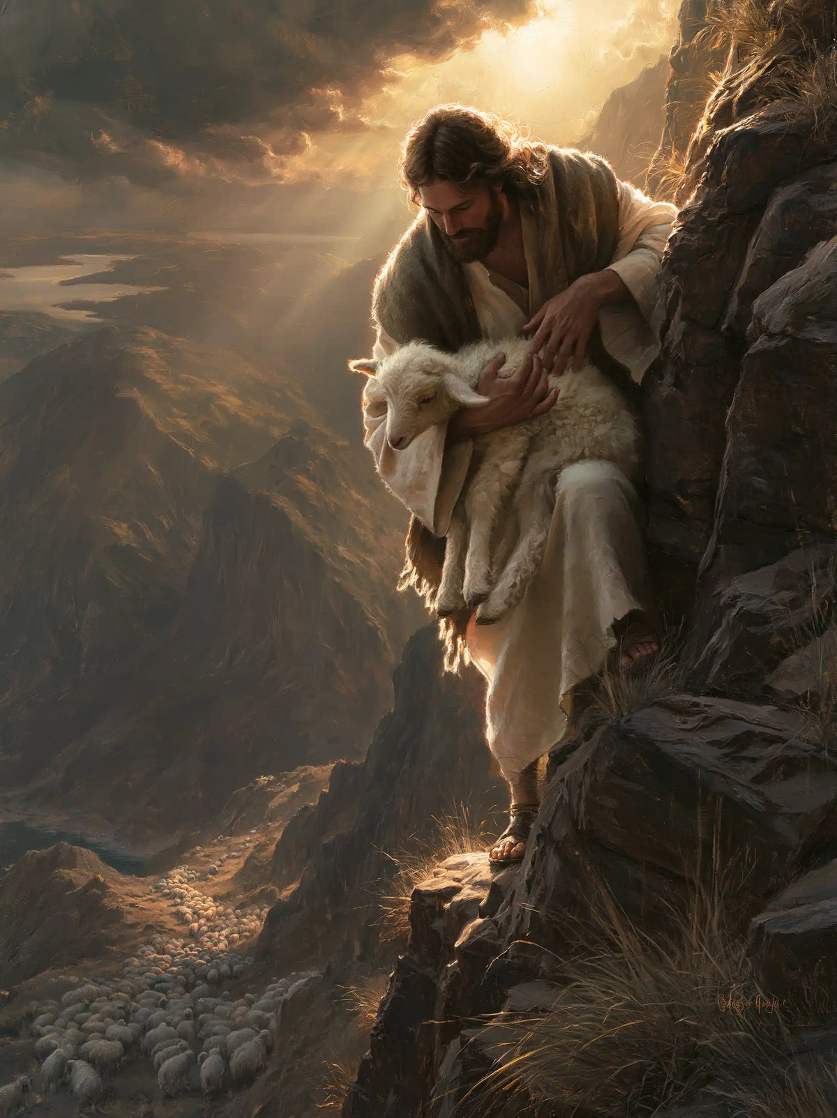Jesus and the Lamb - Jesus Saving the Lamb · Portrait n° 5