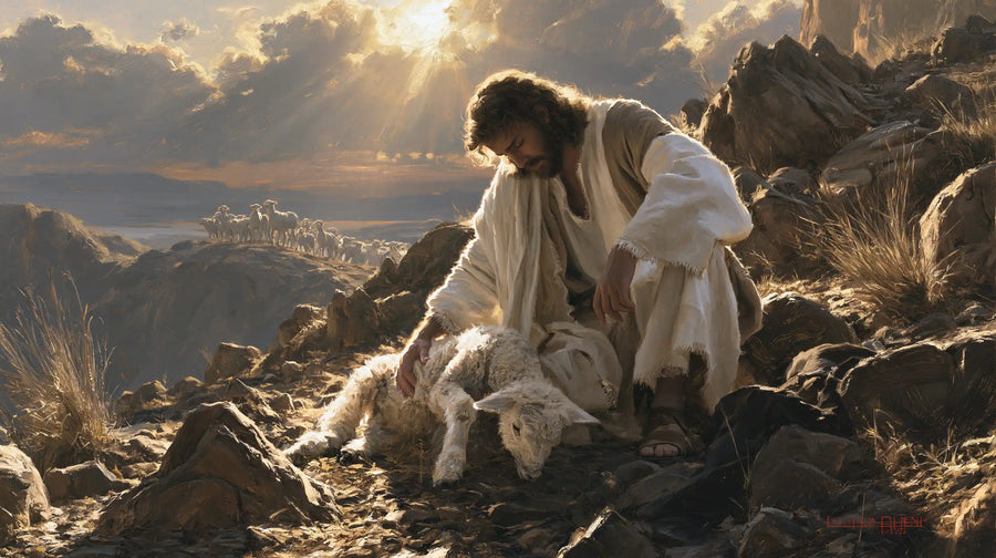 Jesus and the Lamb - The Lost Lamb Found · Landscape n° 4