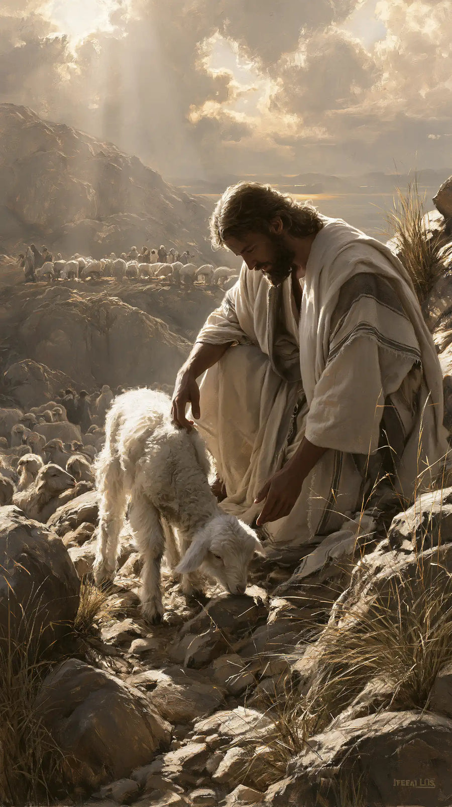 Jesus and the Lamb - The Lost Lamb Found · Portrait n° 4