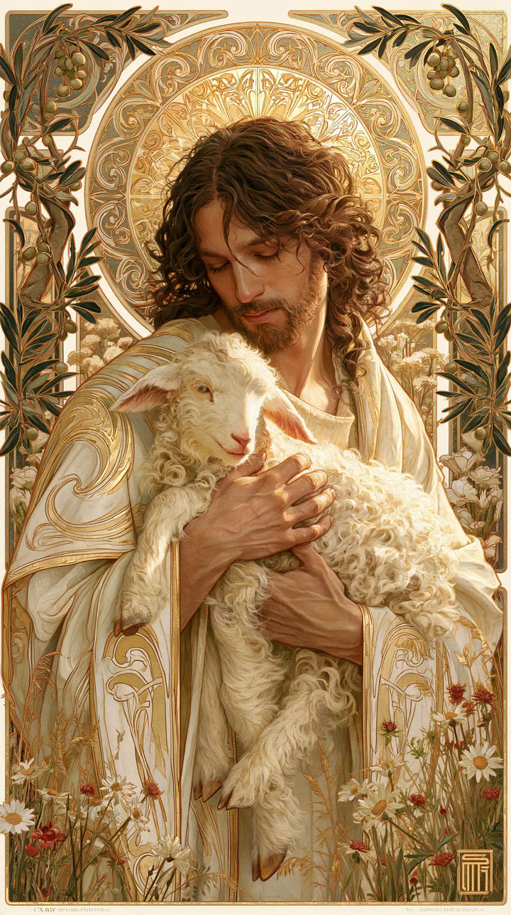 Jesus and the Lamb — The Companion Beneath the Golden Disc