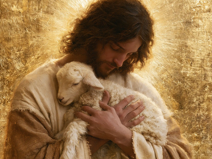 Jesus and the Lamb - Sacred Gold · Landscape n° 1