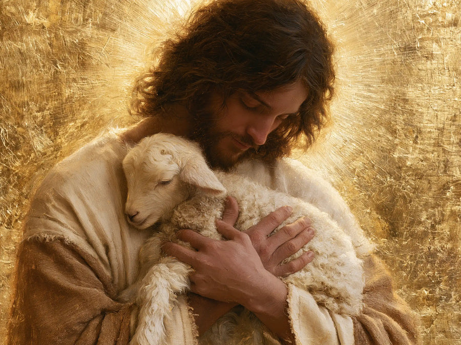 Jesus and the Lamb - Sacred Gold · Landscape n° 1