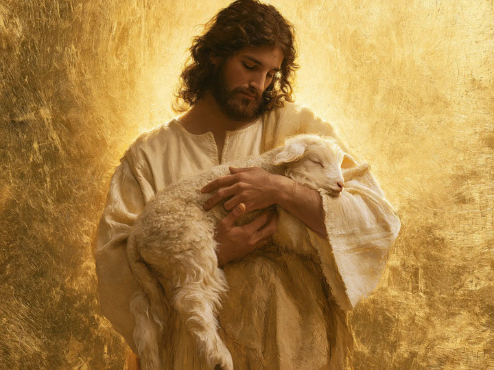 Jesus and the Lamb - Sacred Gold · Landscape n° 3