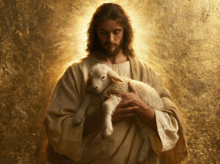 Jesus and the Lamb - Sacred Gold · Landscape n° 6