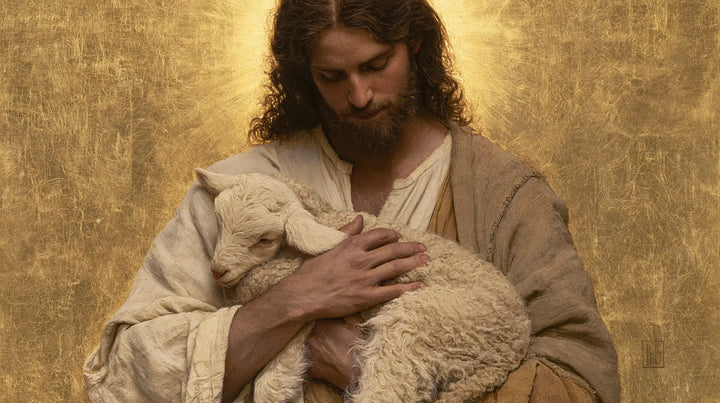 Jesus and the Lamb - Sacred Gold · Landscape n° 10
