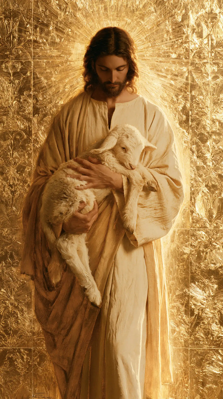 Jesus and the Lamb - Sacred Gold · Portrait n° 7