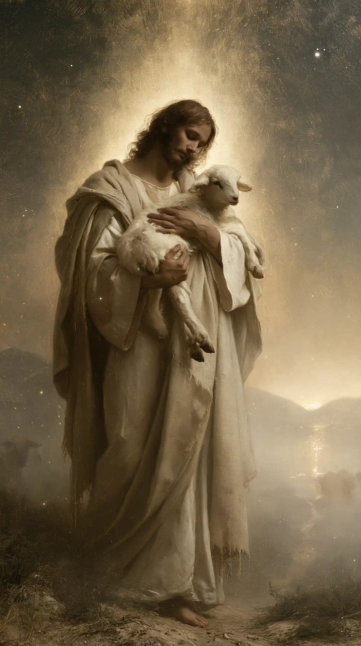 Jesus and the Lamb - Symbolist · Portrait n° 7