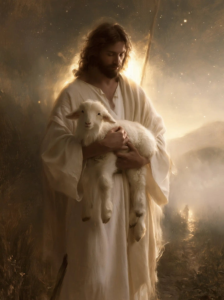 Jesus and the Lamb - Symbolist · Portrait n° 11