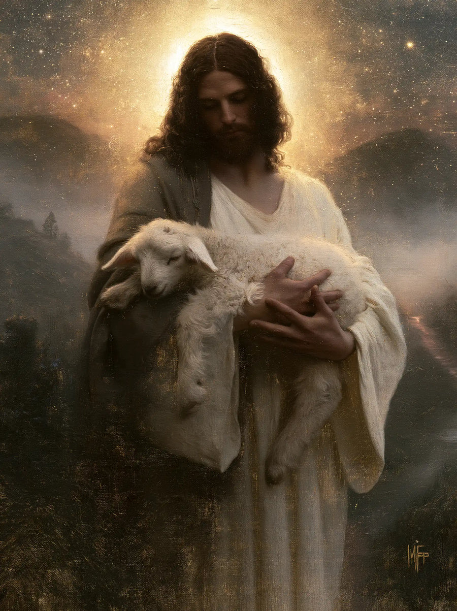 Jesus and the Lamb - Symbolist · Portrait n° 15
