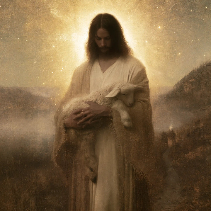 Jesus and the Lamb - Symbolist · Square n° 1