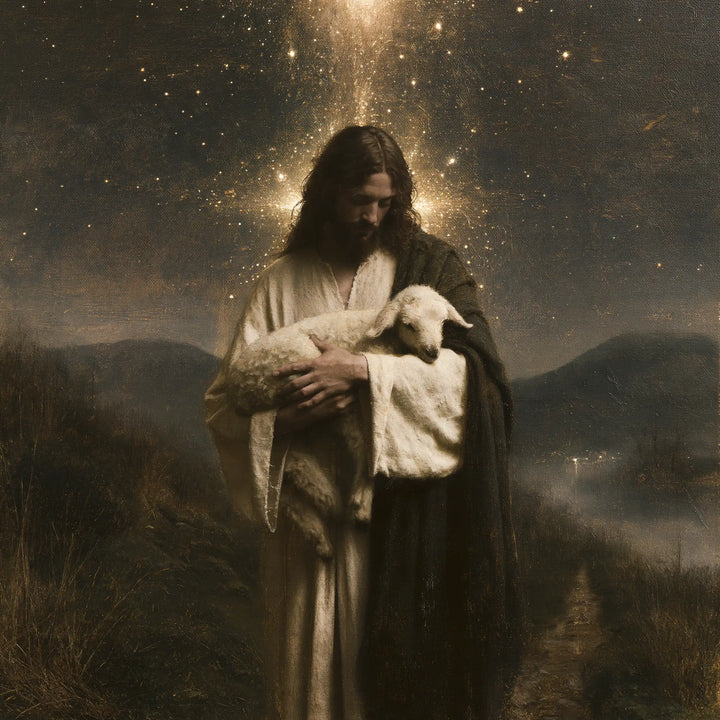 Jesus and the Lamb - Symbolist · Square n° 4