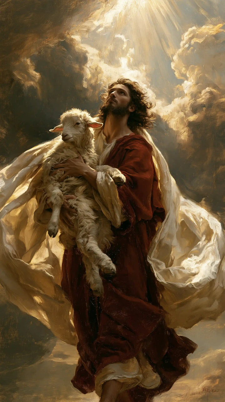 Jesus and the Lamb — The Shepherd in the Crimson of the Heights