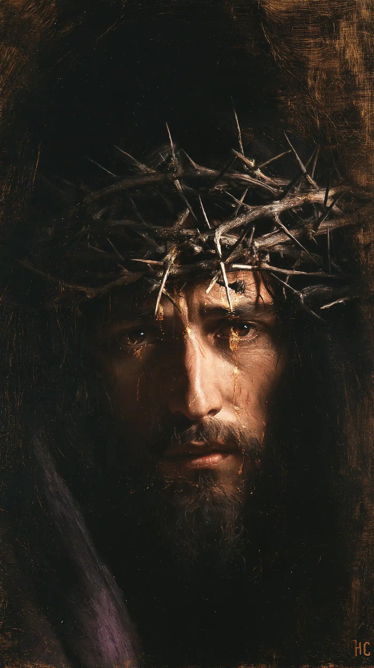 Jesus Crowned with Thorns — Pale Brambles upon the Dark Brow