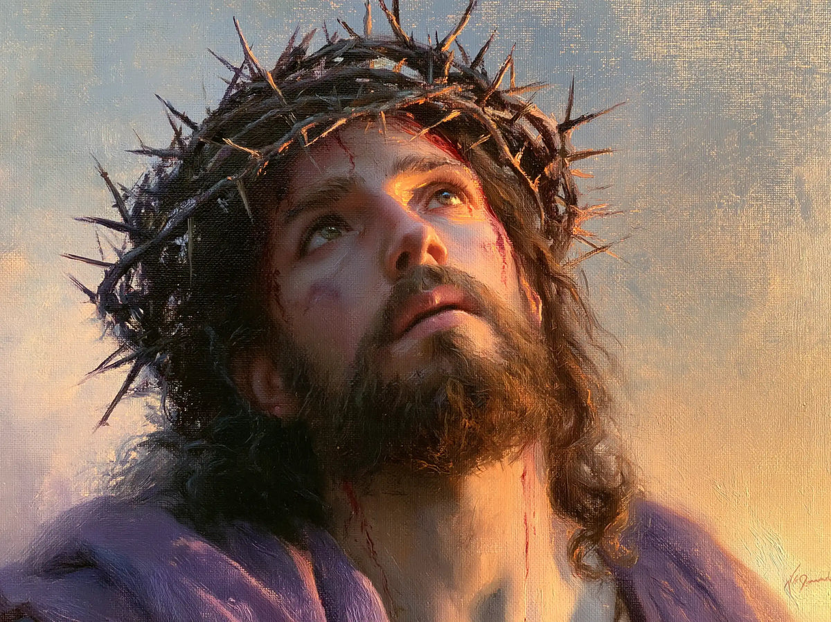 Jesus Crowned with Thorns — The Gaze in Dawn’s Blue