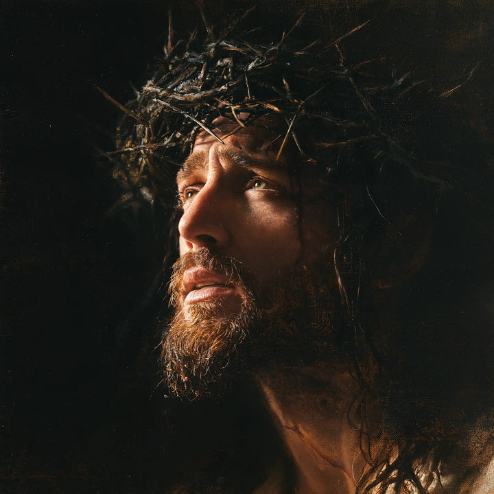 Jesus Crowned with Thorns — The Profile in Soot-Black Silence