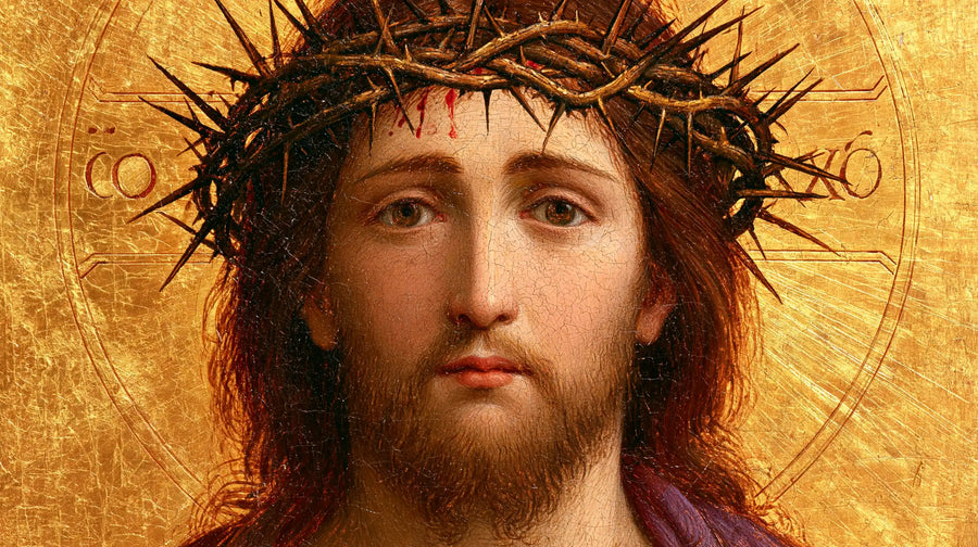 Jesus Crowned with Thorns — The Brow with Vermilion Drops