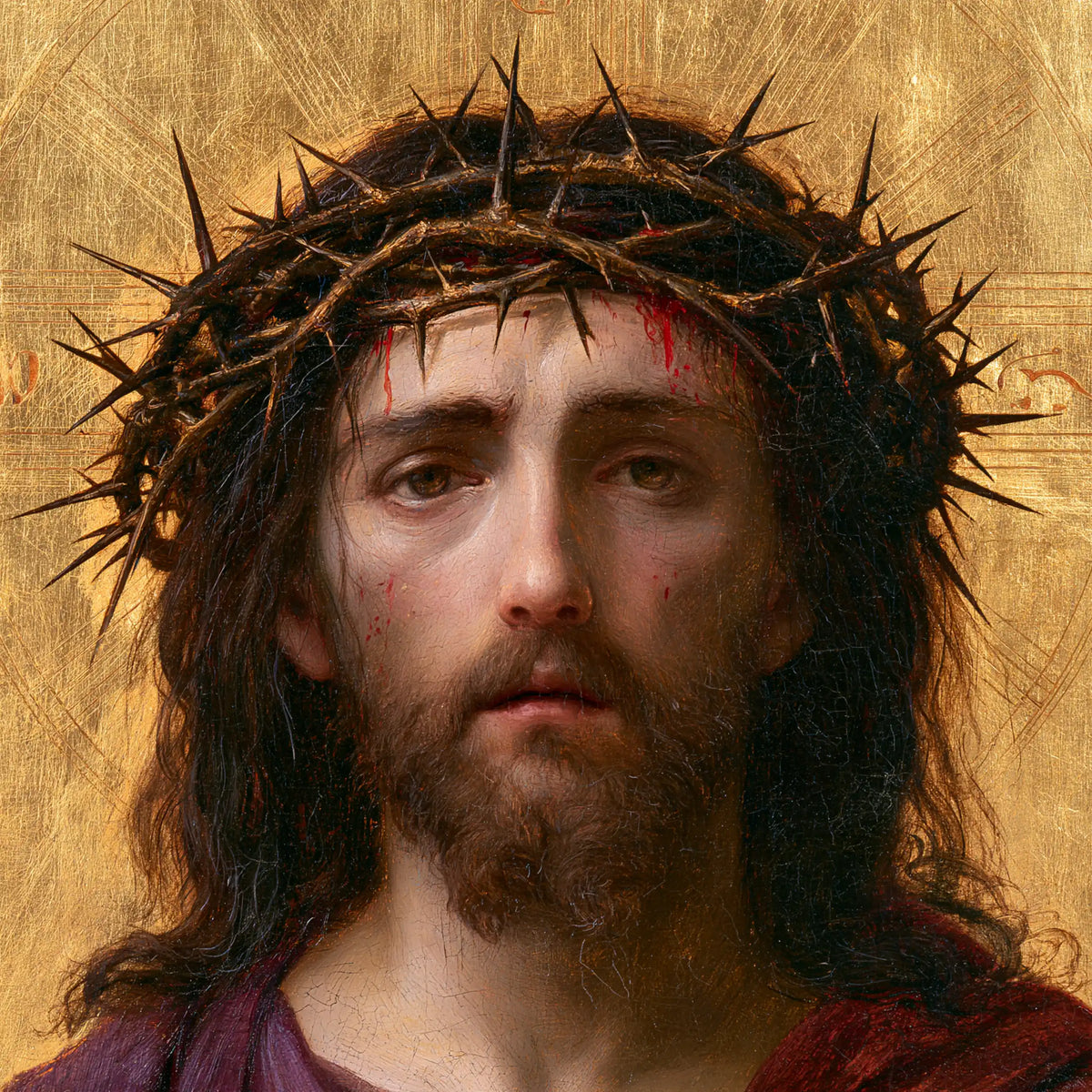 Jesus Crowned with Thorns — The Face with Lips of Silence