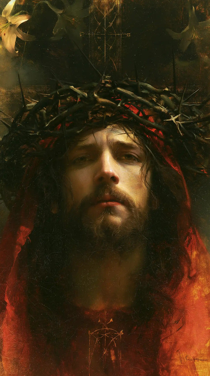 Jesus Crowned with Thorns — The Red Cloak in the Nocturnal Garden