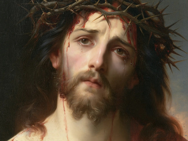 Jesus Crowned with Thorns — The Sorrowful Eyes in Soft Umber