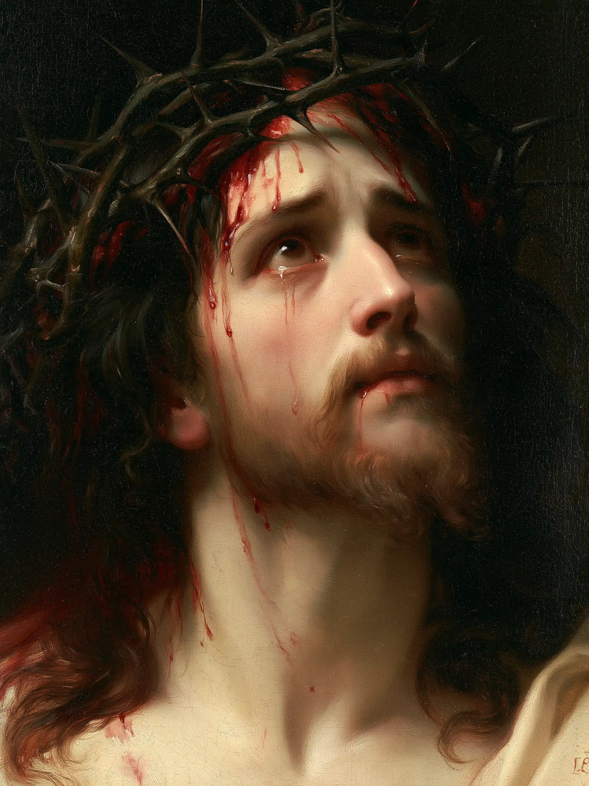 Jesus Crowned with Thorns — The Thorned Head against the Gilded Field