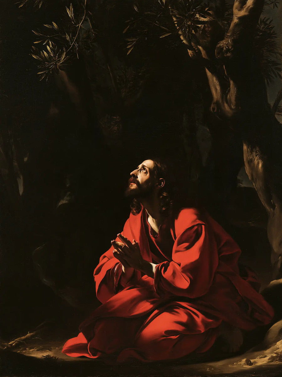 Jesus in Gethsemane — The Red Flame at the Trees’ Feet