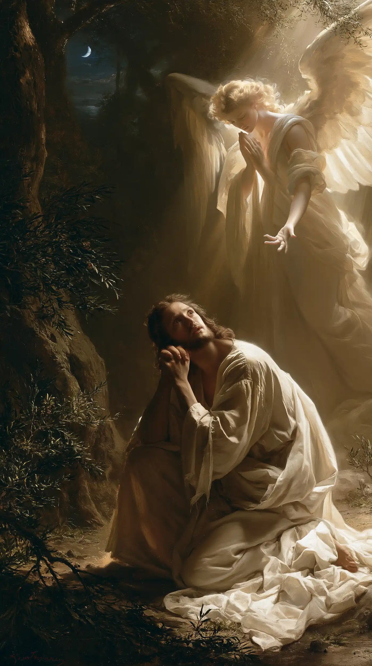 Jesus in Gethsemane — The Brow Entrusted to the Hands