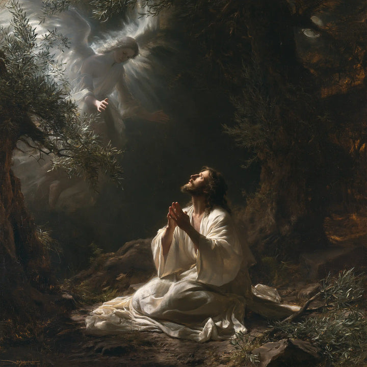 Jesus in Gethsemane — Heaven Close to Clasped Hands