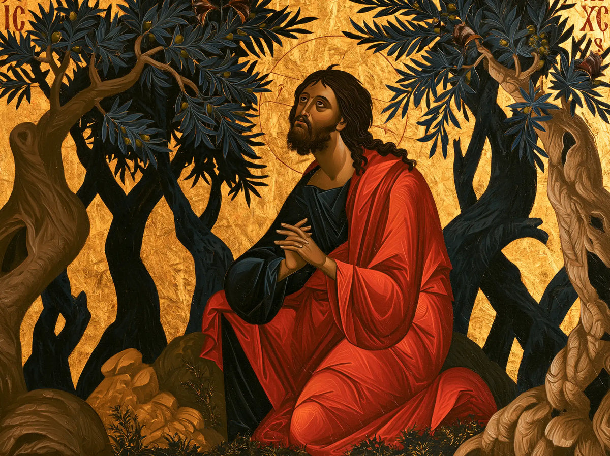 Jesus in Gethsemane - Contemporary Byzantine · Landscape n° 6