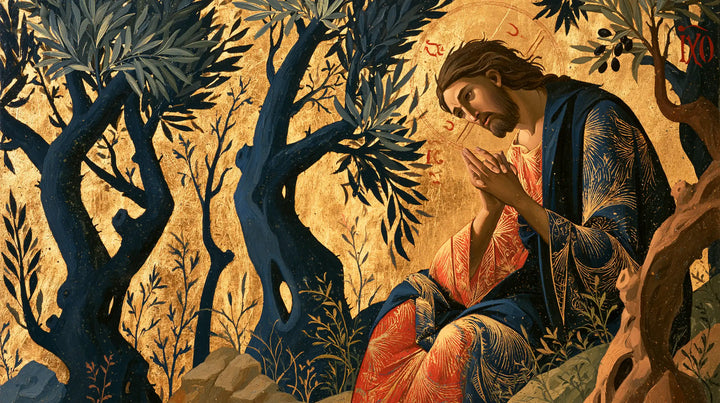 Jesus in Gethsemane - Contemporary Byzantine · Landscape n° 14