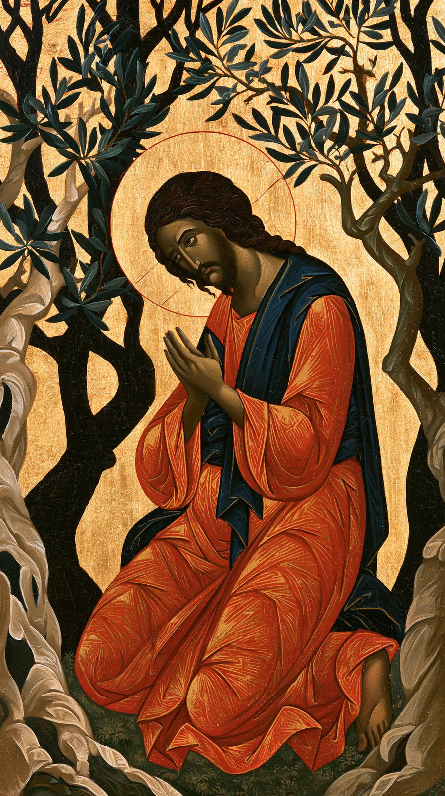 Jesus in Gethsemane — Breath Gathered in Orange