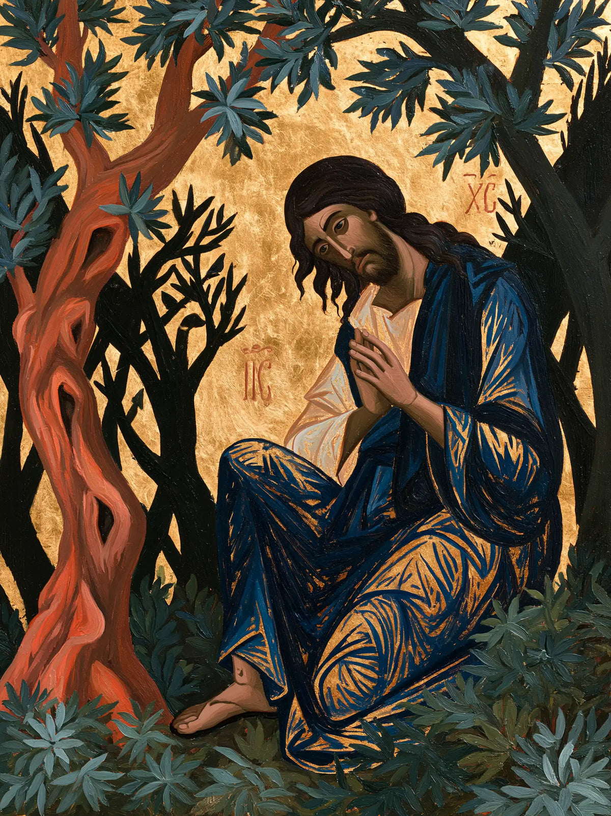 Jesus in Gethsemane — The Gentle Bow of the Halo